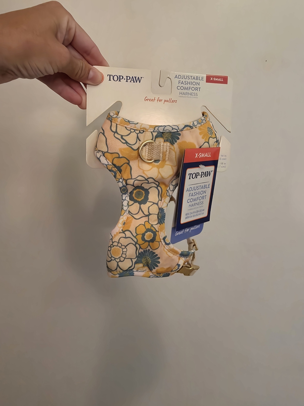 Top Paw Women's Yellow Floral Adjustable Comfort Harness